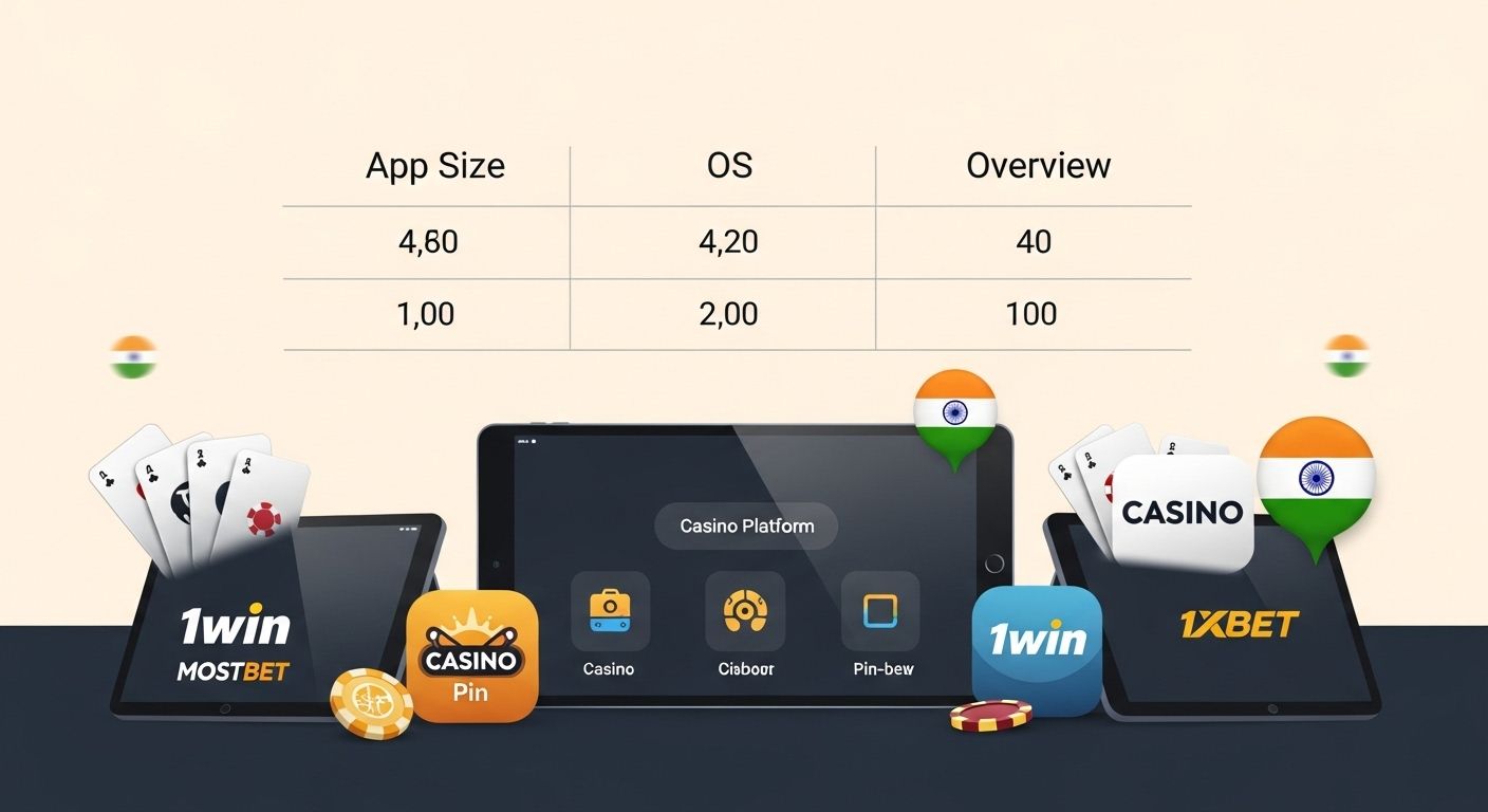 Tablet showing multiple compatible casino apps with Indian accents