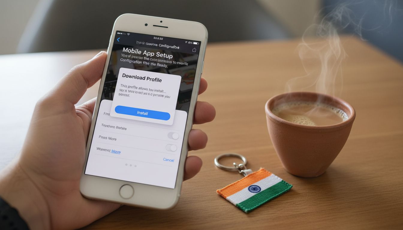 iPhone with installation interface and Indian localisation