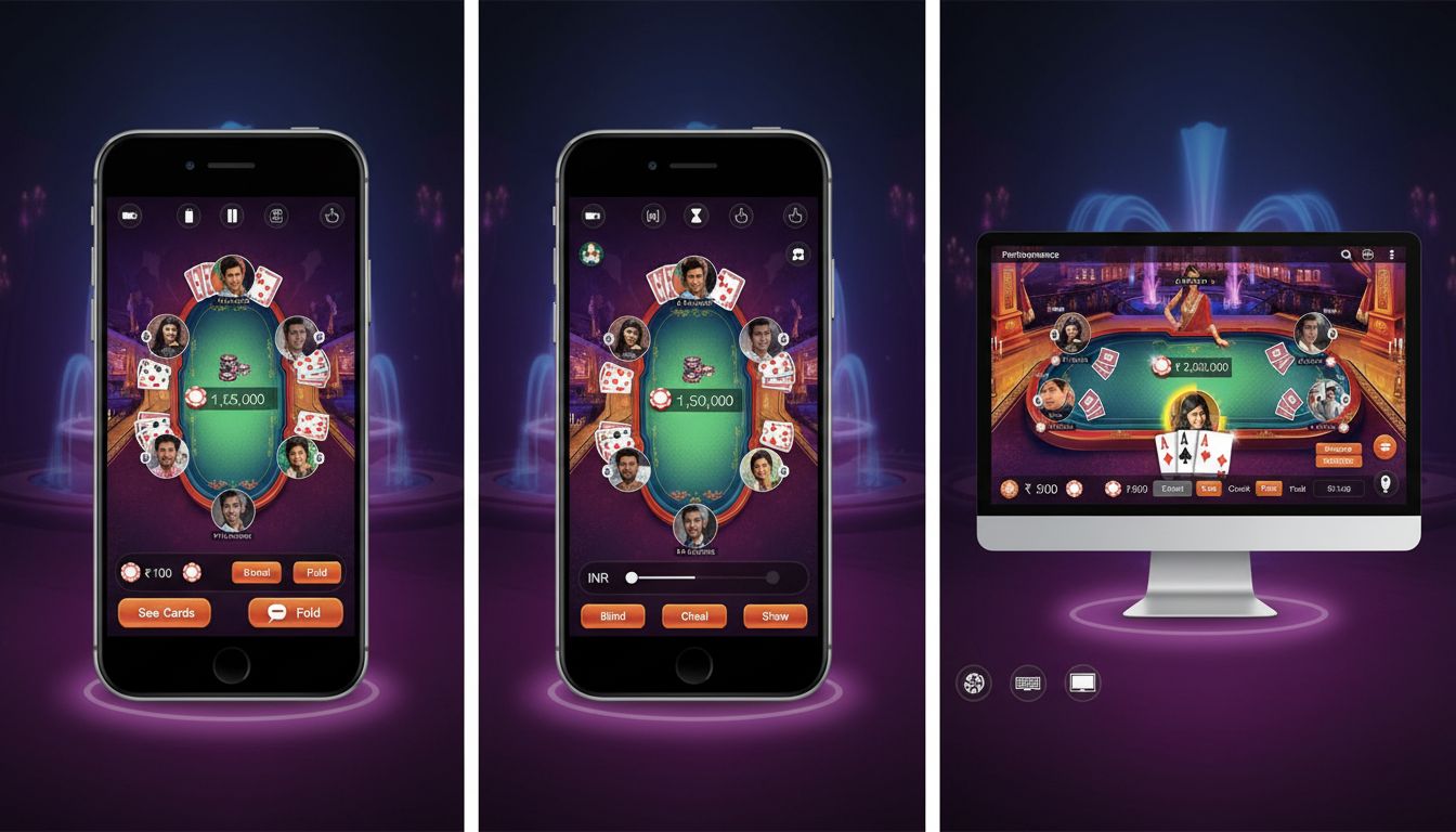 Side-by-side view of mobile and desktop layouts with currency options